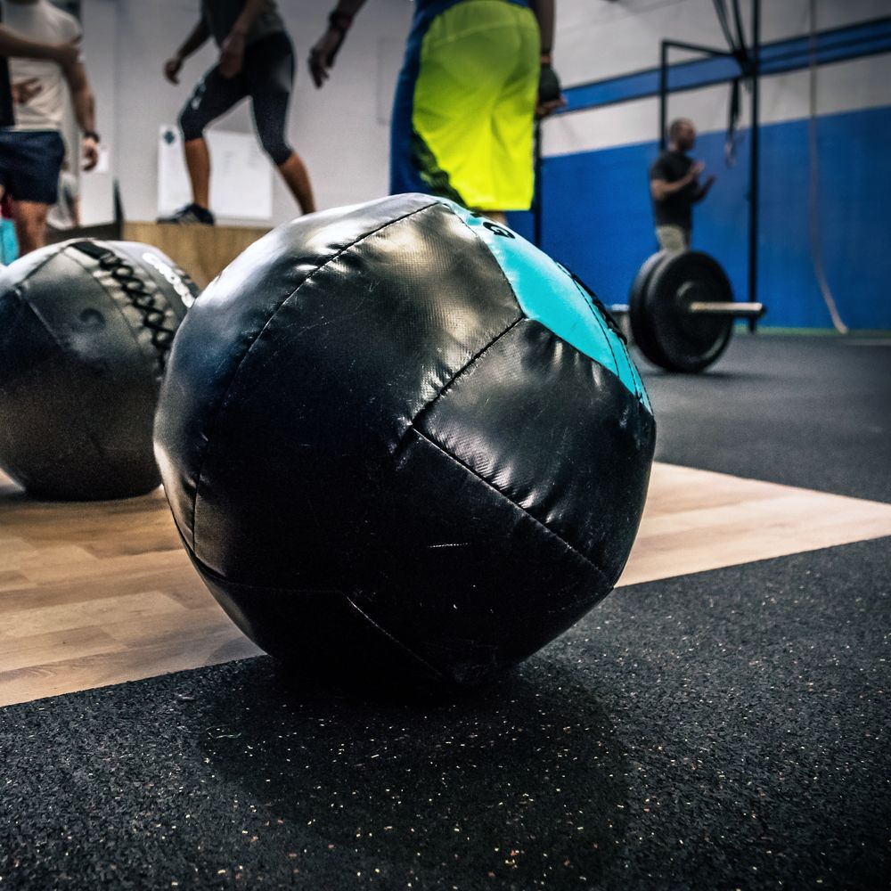 Medicine balls in the rehab gym